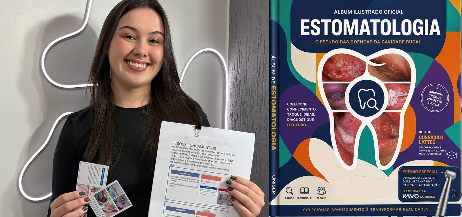 Álbum de figurinhas de Estomatologia vira sensação no curso de Odontologia da Unisep